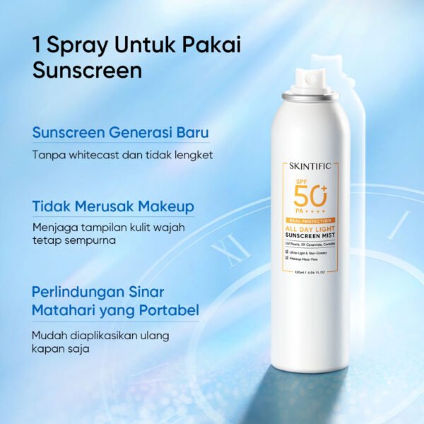 SKINTIFIC All Day Light Sunscreen Mist SPF 50 PA++++